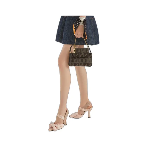 Fendi Ff Jacquard Flat Baguette Pouch