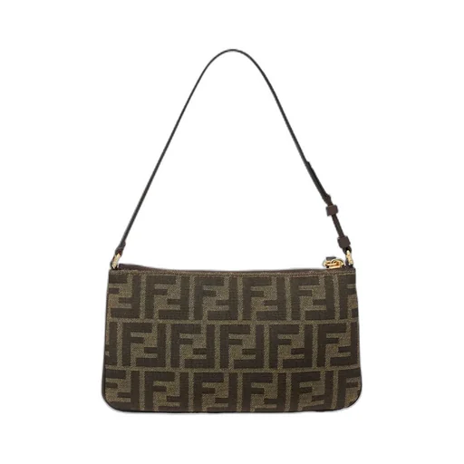Fendi Ff Jacquard Flat Baguette Pouch