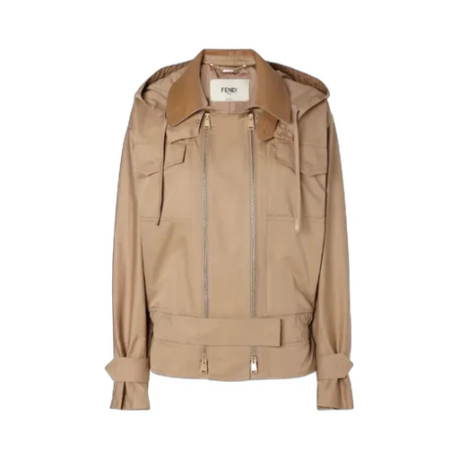 Fendi Hooded Double-Zipped Jacket