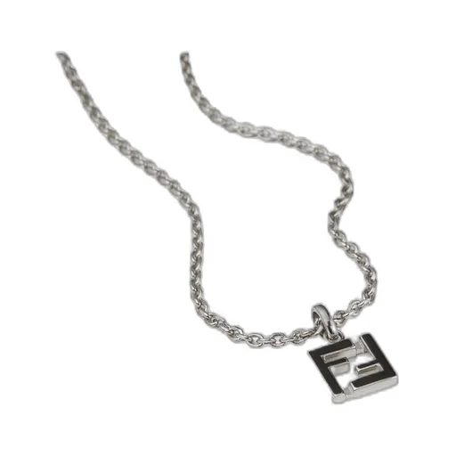 Fendi Gg Logo Plaque Necklace