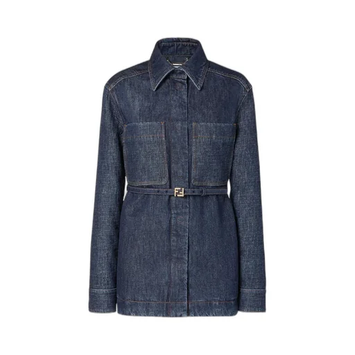 Fendi Belted Waist Denim Jacket