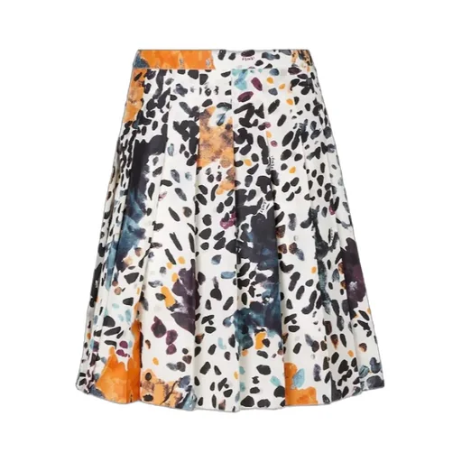 Pleated-Print Skirt