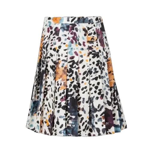 Pleated-Print Skirt