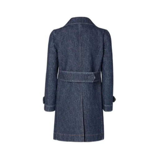 Fendi Double Breasted Ff Denim Midi Jacket