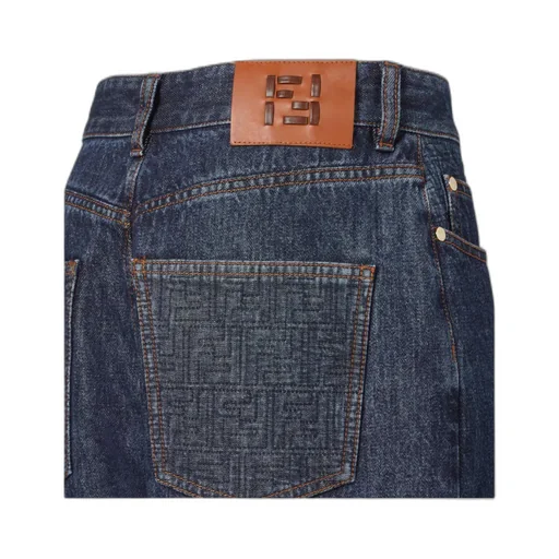 Fendi Logo Patch Straight-Leg Jeans