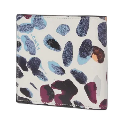 Printed-Leather Squared Wallet