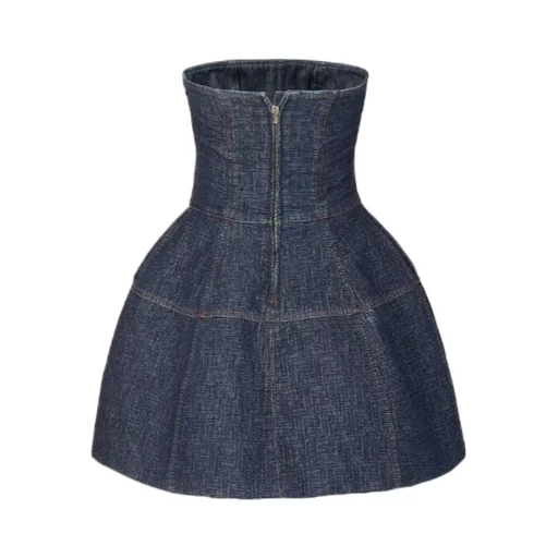 Fendi Ff Motif Denim Mini Dress
