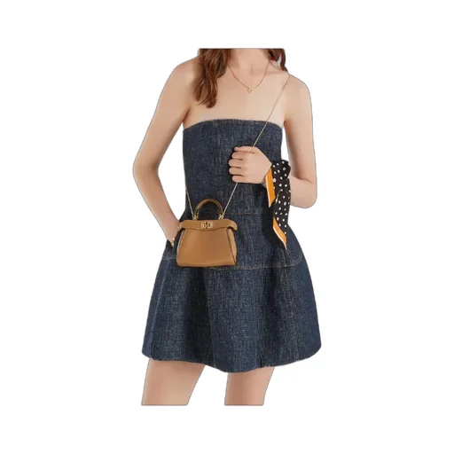 Fendi Ff Motif Denim Mini Dress