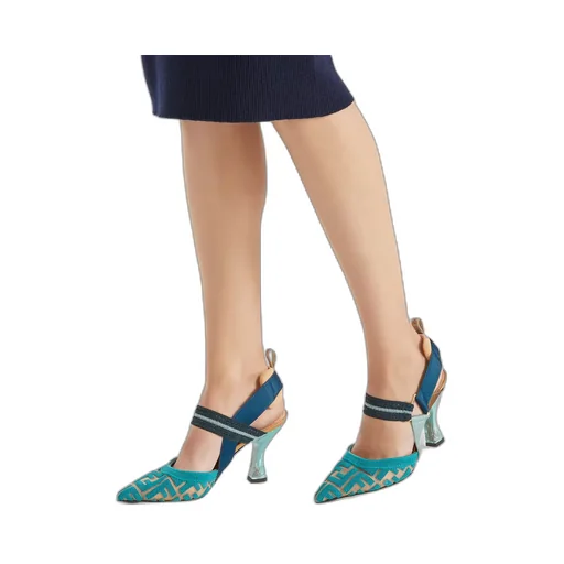 Fendi Colibr Ff High-Heel Slingback Pumps