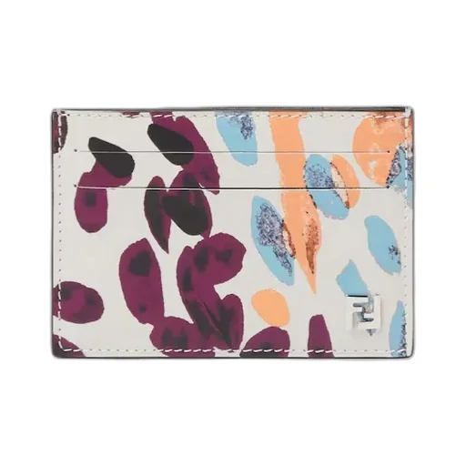 Slim Printed-Leather Card Holder