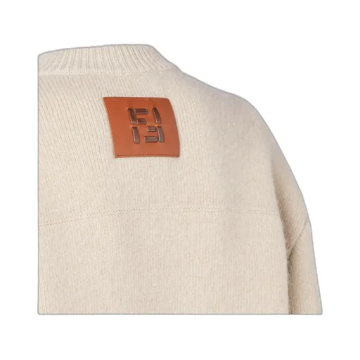 Fendi Button-Up Knitted Crewneck Cardigan