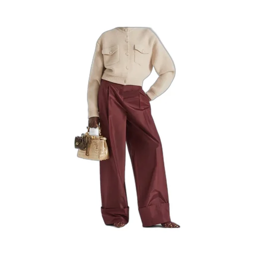 Fendi Button-Up Knitted Crewneck Cardigan