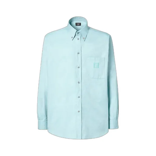 Fendi Logo Embroidered Bown-Down Oxford Shirt