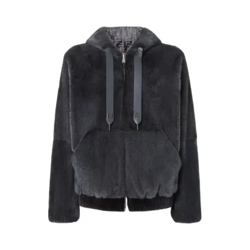 Fendi Logo Detailed Hooded Reversible Jacket