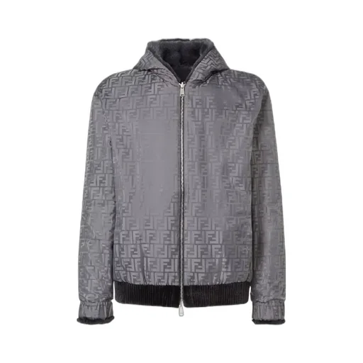 Fendi Logo Detailed Hooded Reversible Jacket
