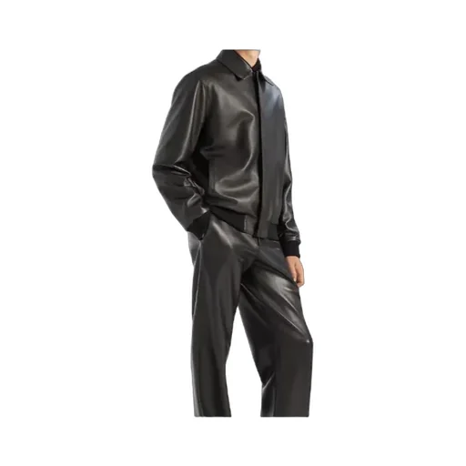 Fendi Concealed Front Long Sleeved Leather Jacket