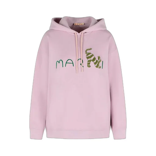 Marni Logo Printed Drawstring Hoodie