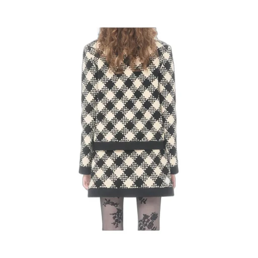 Valentino Damier Button-Up Tweed Jacket