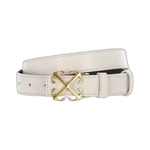 Signature Arrows Motif-Buckle Leather Belt