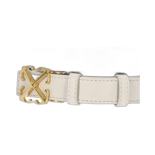 Signature Arrows Motif-Buckle Leather Belt