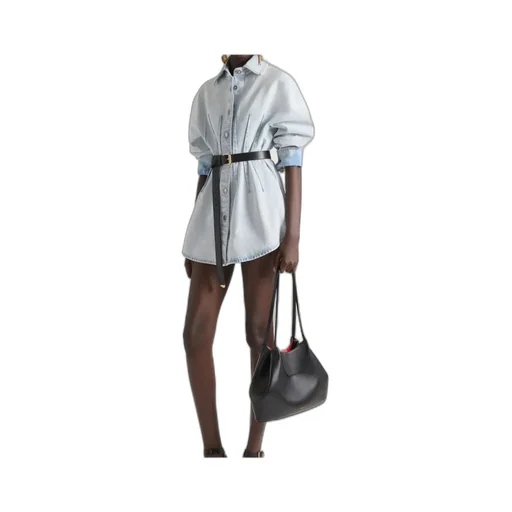 Cocoon Dress In Light Blue Denim