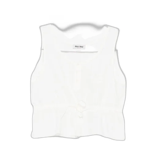 Miu Miu Sleeveless Drawstring Top