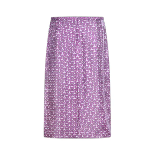 Gucci Monogram Patterned Satin Skirt