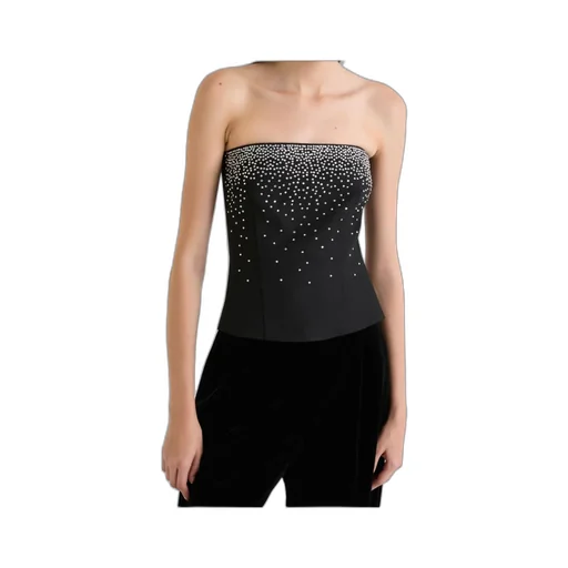 Rhinestone-Embroidered Corset -