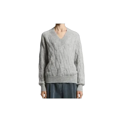 V-Neck Cable-Knit Sweater