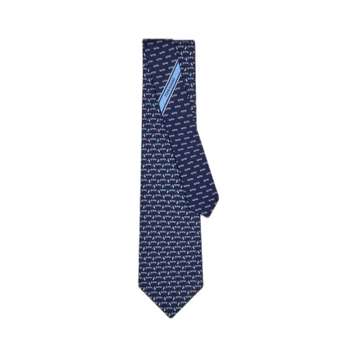 Race Print Silk Tie