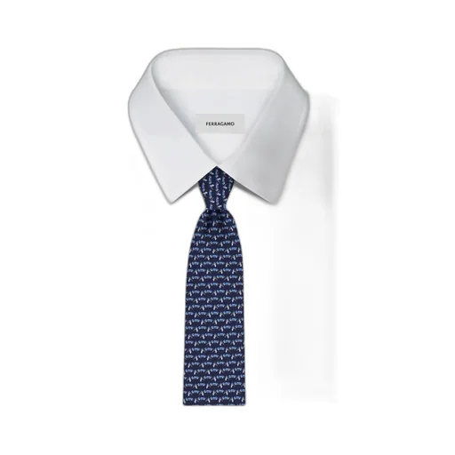 Race Print Silk Tie