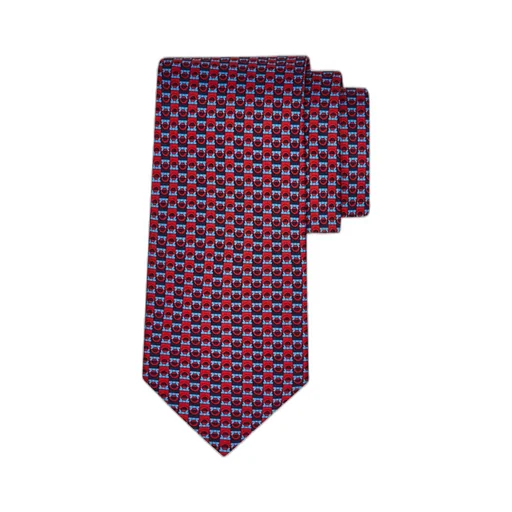 Gancini Bicolor Print Silk Tie