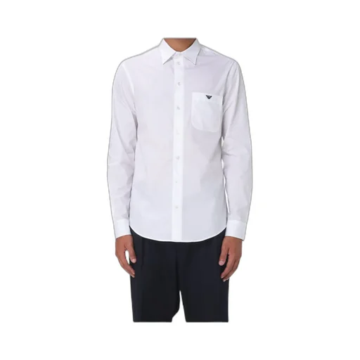 Emporio Armani Regular Fit Logo Embroidered Shirt