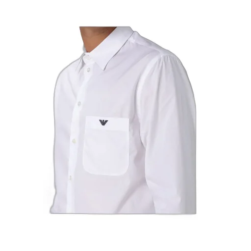Emporio Armani Regular Fit Logo Embroidered Shirt