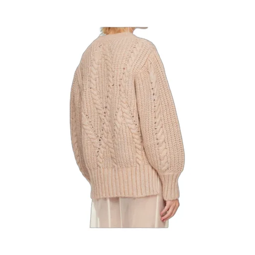 Chunky Knit Sweater With Puff Sleeves