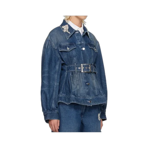 Denim Jacket With Belt Details