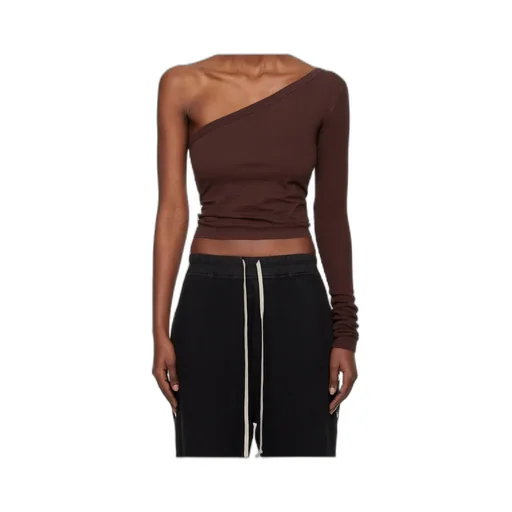 One-Shoulder Cotton Knit T-Shirt