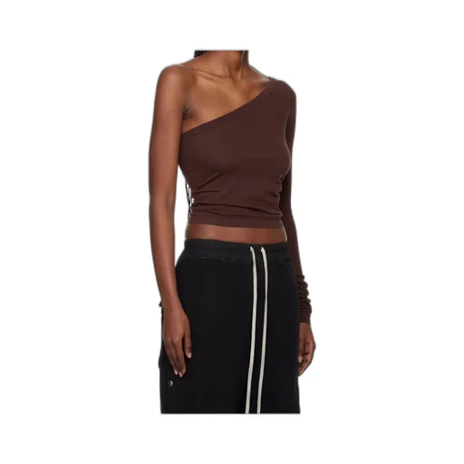 One-Shoulder Cotton Knit T-Shirt