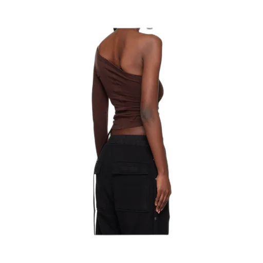 One-Shoulder Cotton Knit T-Shirt