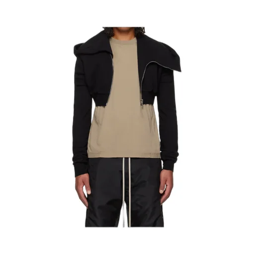 Draped Zip-Front Asymmetrical Hoodie