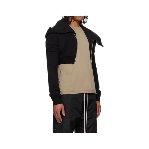 Draped Zip-Front Asymmetrical Hoodie
