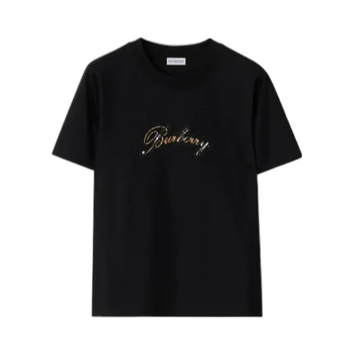 Burberry Check Cursive Logo T-Shirt