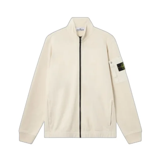 Stone Island Logo Patch Zip-Up Sweatshirt