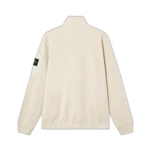 Stone Island Logo Patch Zip-Up Sweatshirt