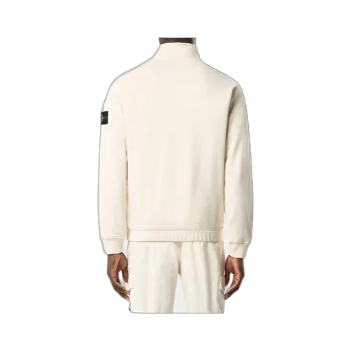Stone Island Logo Patch Zip-Up Sweatshirt
