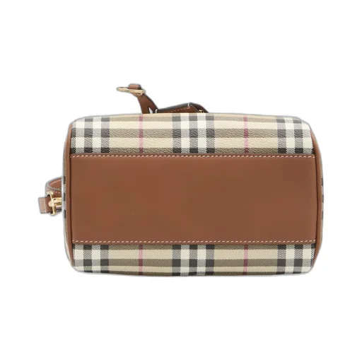 Burberry Check Printed Zipped Bowling Tote Bag