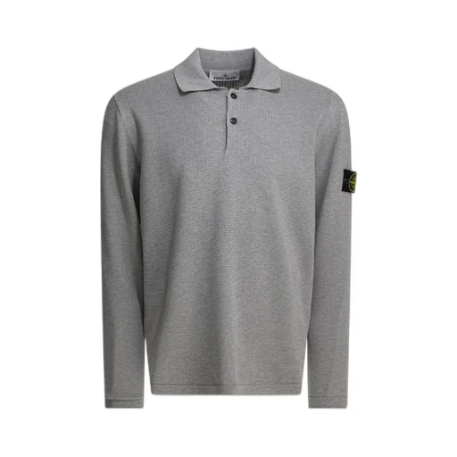 Stone Island Long-Sleeve Knit Polo Shirt