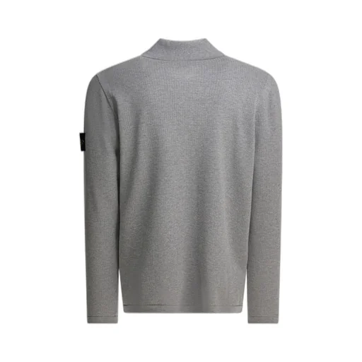 Stone Island Long-Sleeve Knit Polo Shirt