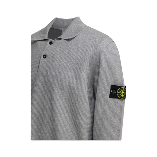 Stone Island Long-Sleeve Knit Polo Shirt