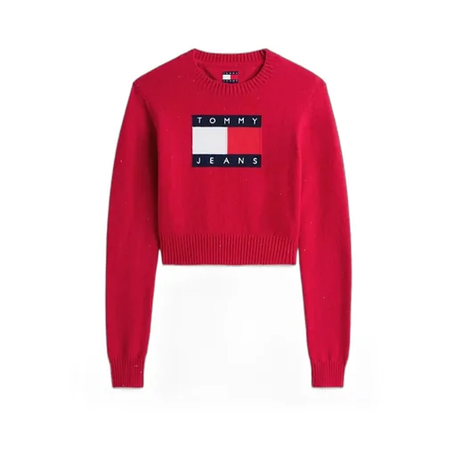 Tommy Flag Sequin Slim Jumper